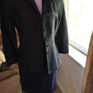 Maggie London silk deep blue suit